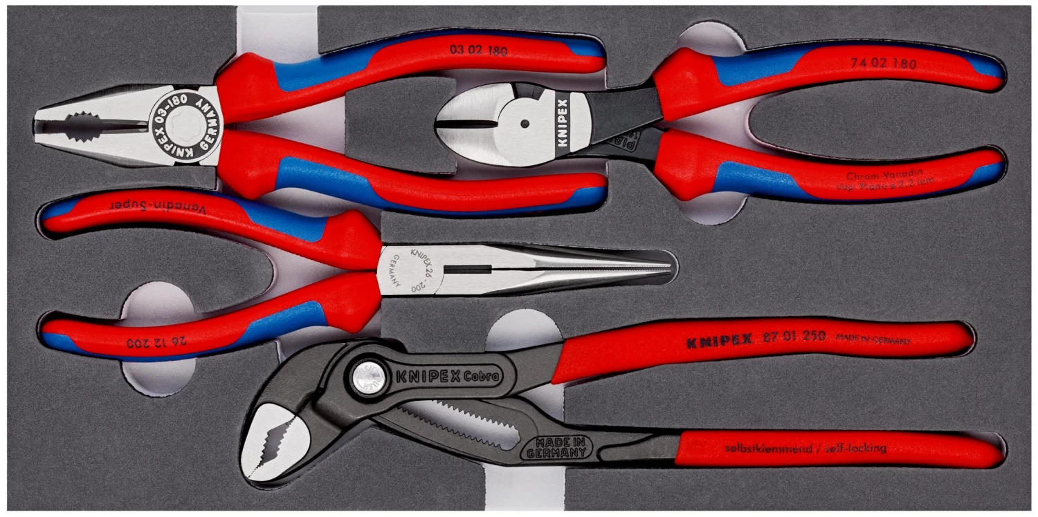 Knipex 00 20 01 V15 6 Piece Basic Plier Set In Foam Tray 1 Knipex 00 20 01 V15 6 Piece Basic Plier Set In Foam Tray