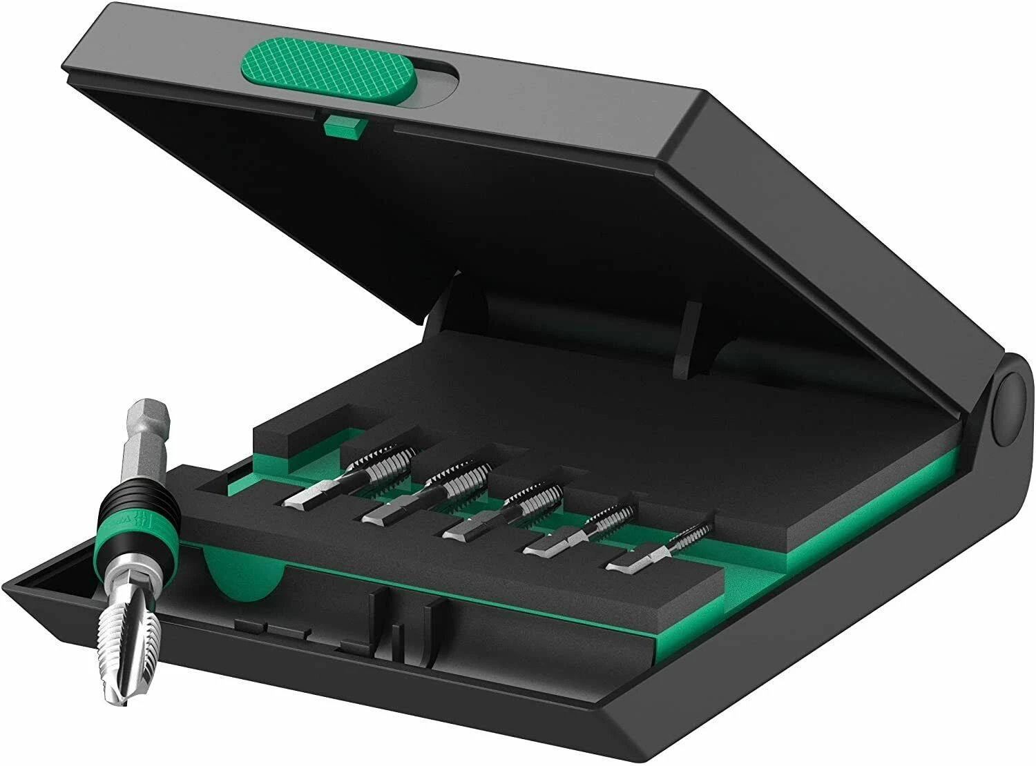 Wera 104654 844/7 7 Piece Metric HSS Metal Tap Threading Bit Set & 1/4" Bit Holder 1 Wera 104654 844/7 7 Piece Metric HSS Metal Tap Threading Bit Set & 1/4" Bit Holder