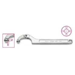 Beta 99ST Pin Hook Spanner Wrench With Round Nose For Ring Nuts 80-120mm