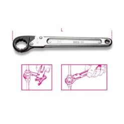 Beta 120 Metric Single End Open Ratchet Bi Hexagon (12 Point) Spanner 24mm