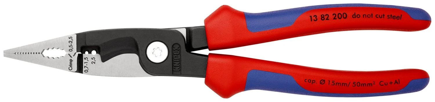Knipex 13 82 200 Multi-Function Installation Pliers With Multi Component Grips 200mm 1 Knipex 13 82 200 Multi-Function Installation Pliers With Multi Component Grips 200mm