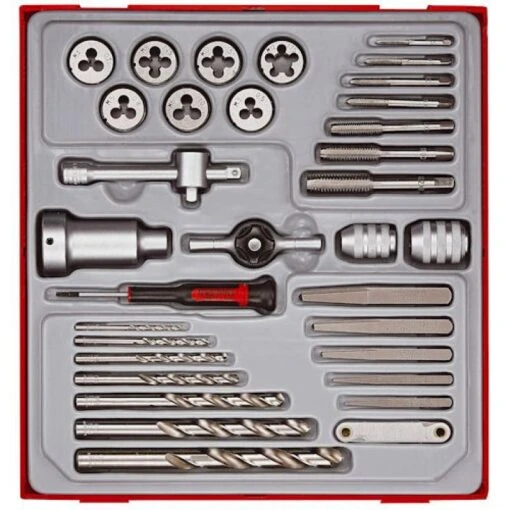 Teng TTDTD34 34 Piece Tap, Die, Drill &amp; Screw Extractor Set -Pro Tools Shop 130657