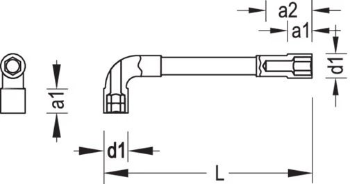 Gedore 25 PK 34 Metric Angled Socket Wrench 34mm 2 Gedore 25 PK 34 Metric Angled Socket Wrench 34mm - Image 2