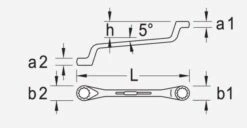 Gedore 2 Metric Double End Offset Ring Spanner Wrench 6x7mm -Pro Tools Shop 2 series dimensional
