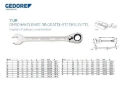 Gedore 7 UR Metric Reversible Ratcheting Combination Spanner Wrench 17mm 6 Gedore 7 UR Metric Reversible Ratcheting Combination Spanner Wrench 17mm -Pro Tools Shop 2297256 2 1