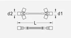 Gedore 34 Double End Swivel Socket Spanner Wrench 21 X 23mm -Pro Tools Shop 34 dimensional