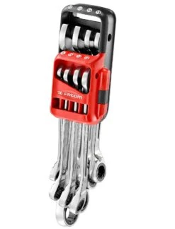 Facom 467B.JP8 8 Piece Reversible Ratcheting Anti Slip Combination Spanner Set 8-19mm