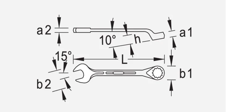 Gedore 1B Imperial Combination Spanner Wrench 1.3/4" AF 2 Gedore 1B Imperial Combination Spanner Wrench 1.3/4" AF - Image 2