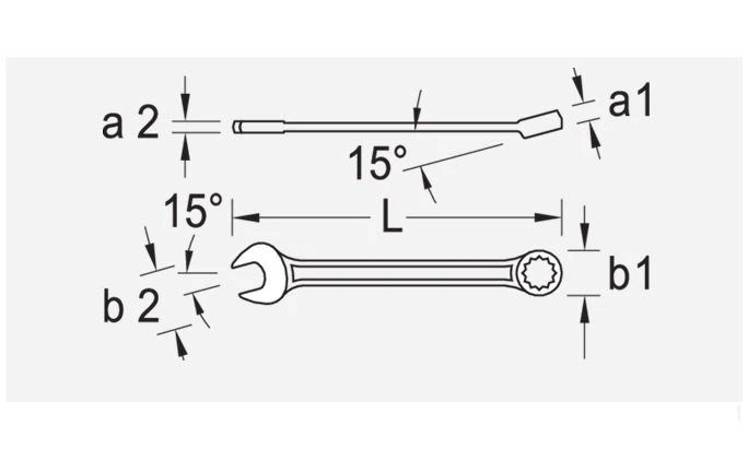 Gedore 7 Series Imperial Combination Spanner Wrench 1" AF 2 Gedore 7 Series Imperial Combination Spanner Wrench 1" AF - Image 2