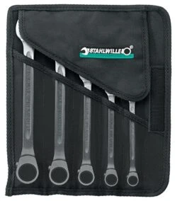 Stahlwille 17/5 5 Piece Ratcheting Combination Spanner Set In Tool Roll 8-19mm -Pro Tools Shop 96411705 3