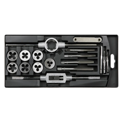 Sealey AK321 Carbon Steel Metric Tap &amp; Die Threading Set + Holder &amp; Wrench -Pro Tools Shop AK321 STRAIGHT DFC0895668 1