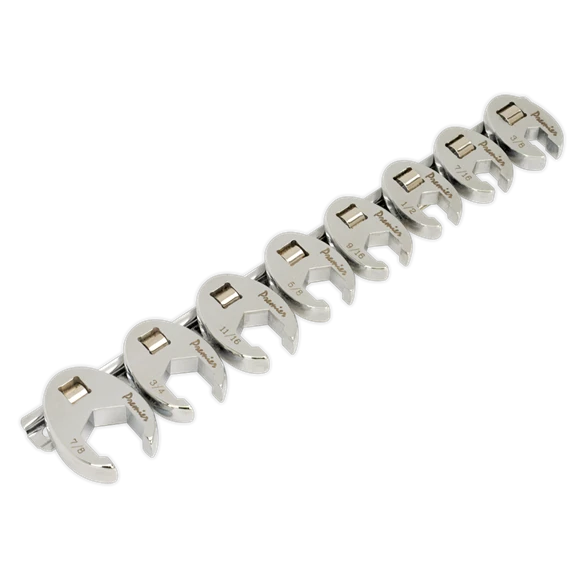 Sealey Tools AK599 8 Pce. 3/8" Drive Imperial Crow's Foot Spanner Set 3/8" - 7/8" AF 1 Sealey Tools AK599 8 Pce. 3/8" Drive Imperial Crow's Foot Spanner Set 3/8" - 7/8" AF