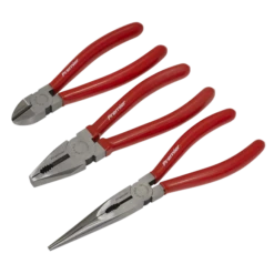 Sealey AK8564 Pliers Set 3 Piece Long Nose, Combination &amp; Diagonal Cutters (Snips) -Pro Tools Shop AK8564.V2 DFC0283753