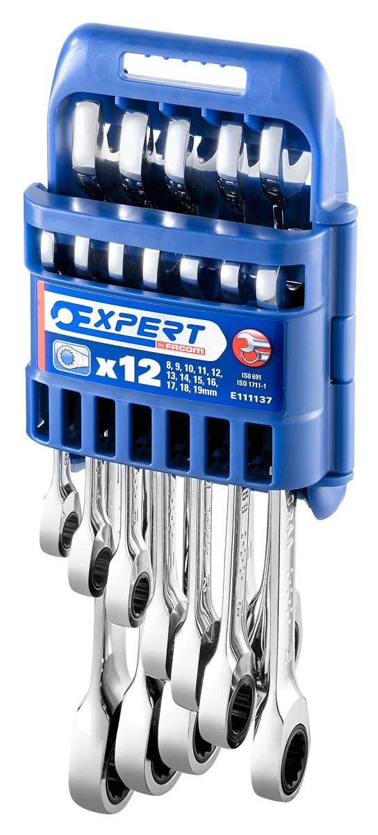 Expert By Facom E111137 12 Piece Metric Flat Ratcheting Combination Spanner Set 8-19mm 1 Expert By Facom E111137 12 Piece Metric Flat Ratcheting Combination Spanner Set 8-19mm
