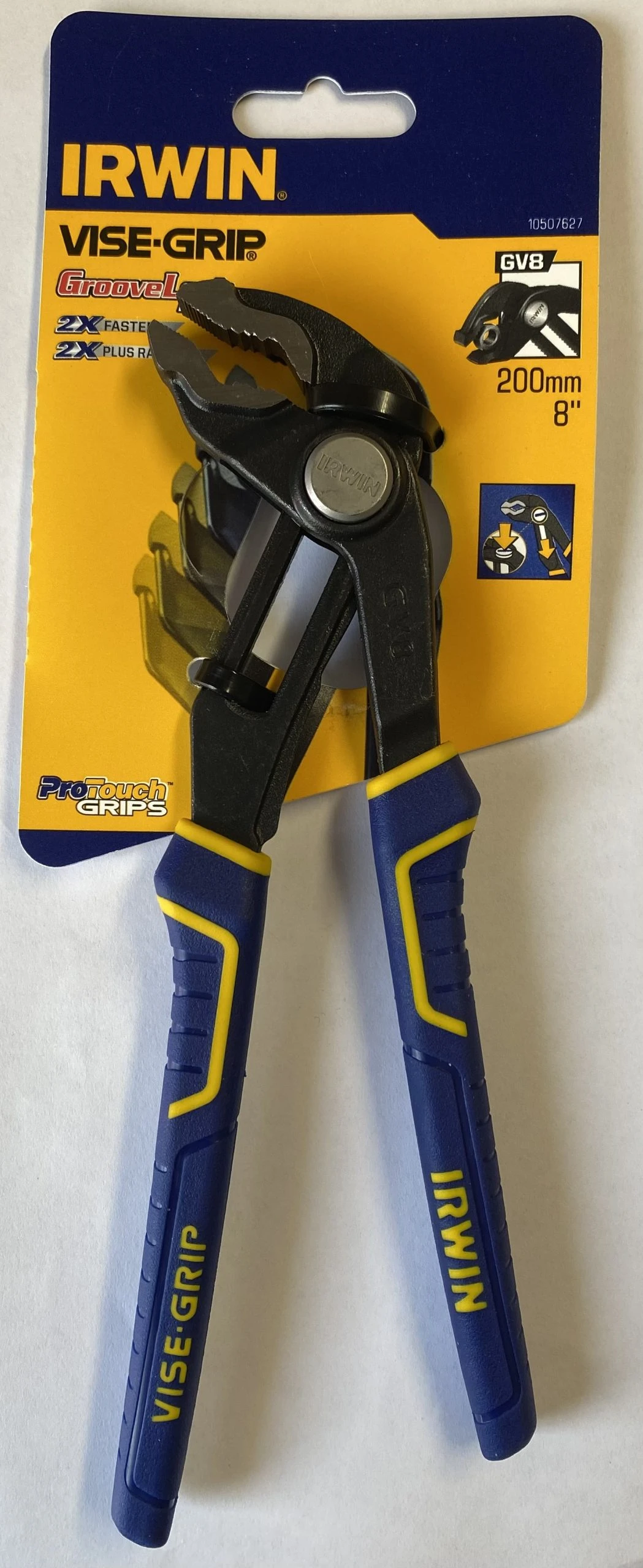 Irwin Vise-Grip GV8 Groovelock Water Pump Pliers With Protouch Grip 8" / 200mm 1 Irwin Vise-Grip GV8 Groovelock Water Pump Pliers With Protouch Grip 8" / 200mm