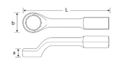 Bahco 315Z Imperial Offset Ring End Slogging Wrenches 1.15/16" AF -Pro Tools Shop Slogging Wrench Dimension 1