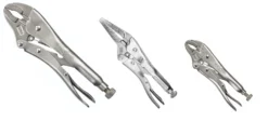 Irwin Vise-Grip TVG73 3 Piece Orginal Quick Release Curved And Long Nose Locking Jaw Pliers
